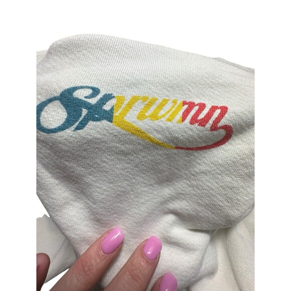 SPRWMN Revolve Sz Small Script Logo Hoodie Sweatshirt Cream Long Sleeve #KL11-5 - Picture 10 of 14